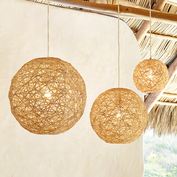 these abaca pendant lamps